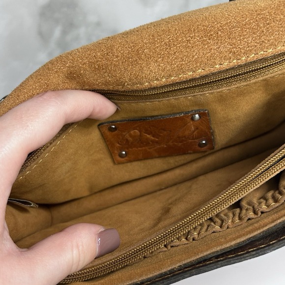 Patricia‎ Nash Floral Leather Crossbody Bag Suede Multiple Compartments - Picture 5 of 12